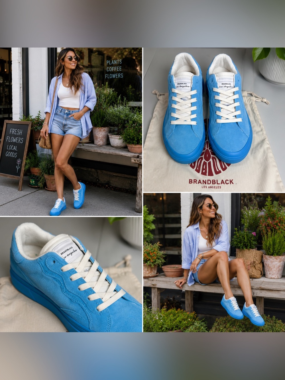 Brandblack Los Angeles Sky Blue Suede Sneakers 9.5 w. 8men